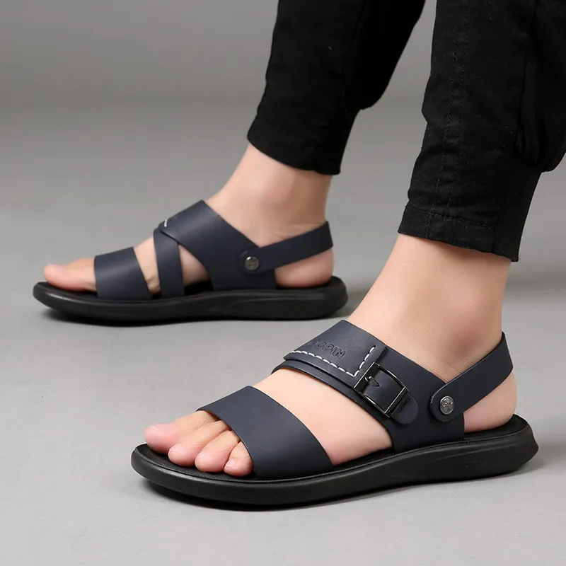 Quality Hihg Leather New Summer Baotou Casual Man Slippers  display picture 2