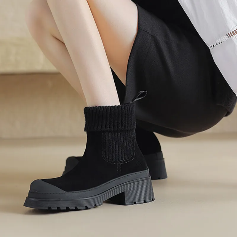 JOZHAMTA Womens Genuine Leather Zalando Ankle Boots Splicing Round Toe Office Lady Working Shoes In Autumn Winter Size 34 39 From Factory Dh1102963094 Bulk 50.59 DHgate.Com