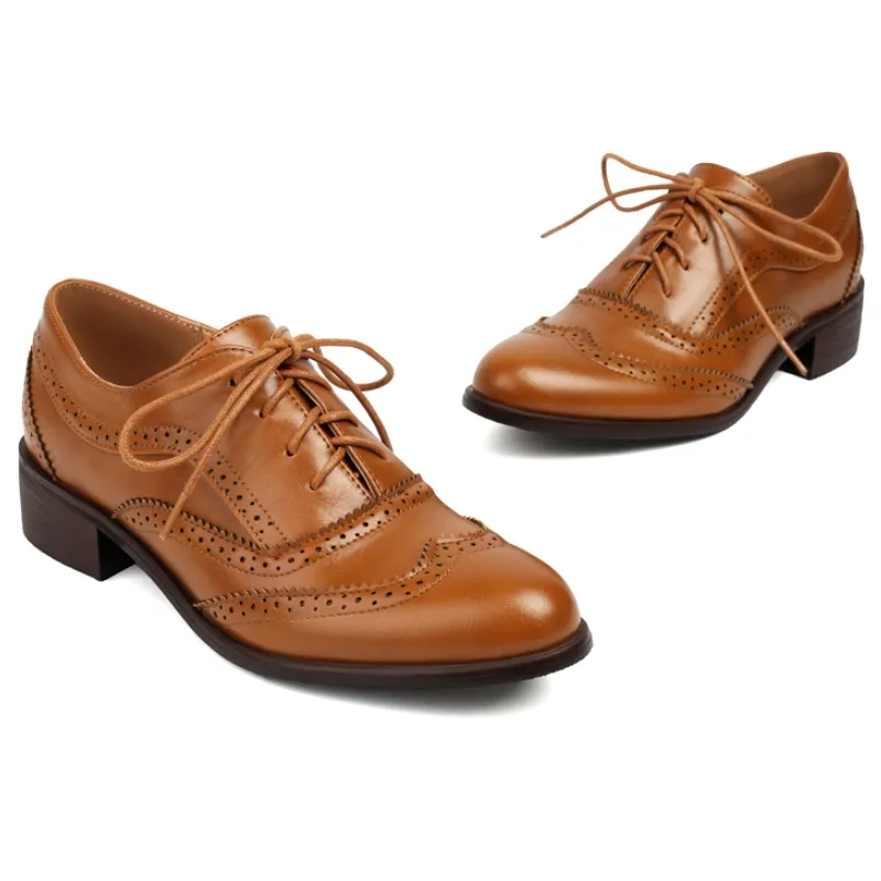 Comfortable Lace-up Low Heel loafers for women in...