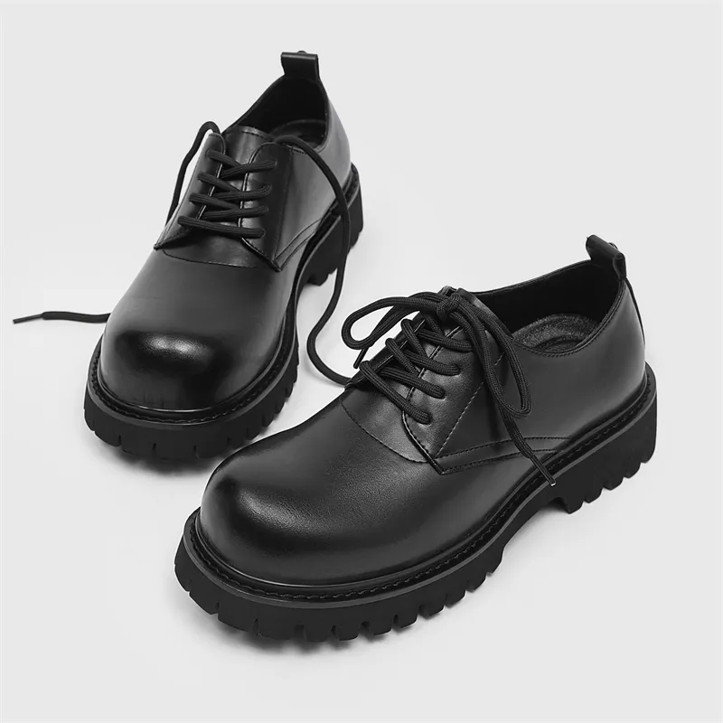 Bulk Mens Platform Dress Shoes: Beige Leather Slip Ons  display picture 1