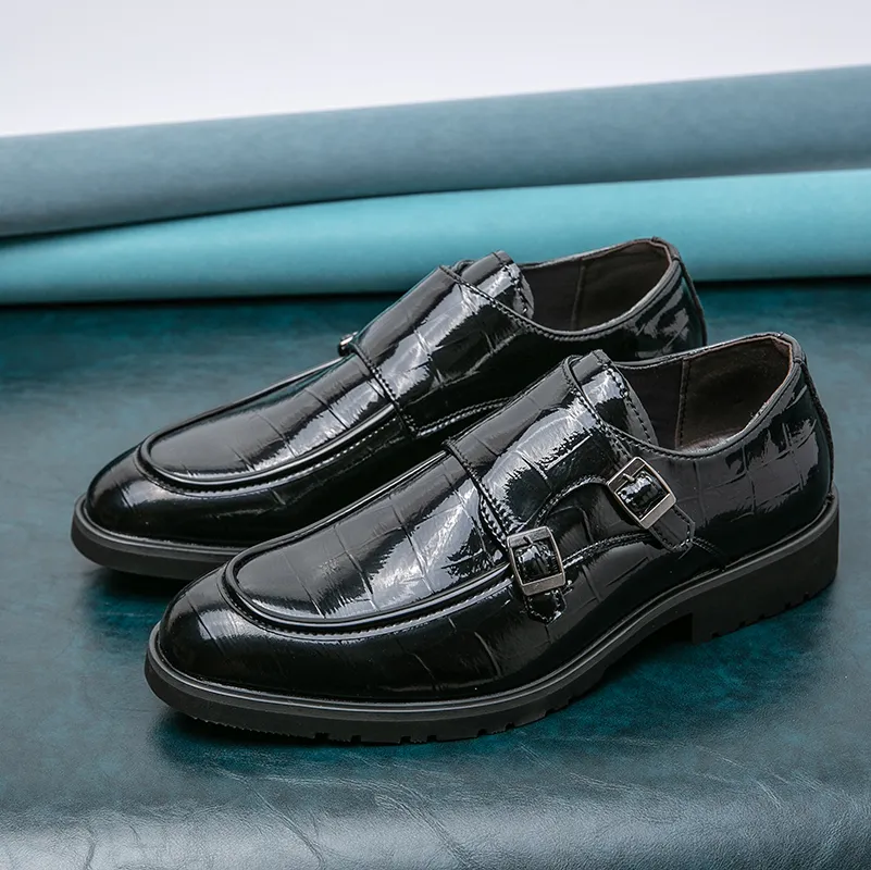 black and orange dress shoes Danis Genuine Leather Derby Style Dress Shoes for Men in Black and Navy  Color – LIBERTYZENO main image 0
