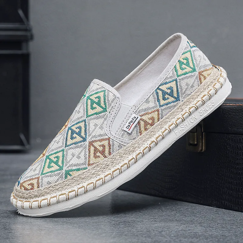 JiuQing Instappers Voor Heren Loafers Flats Canvas Zacht Ademend Voor Op Reis Tuin Casual,Beige,44 EU JiuQing Instappers Voor Heren Loafers Flats Canvas Zacht Ademend Voor Op Reis Tuin Casual,Beige,44 EU