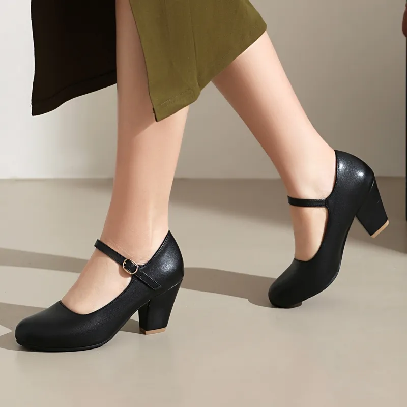 Extra Wide Court Shoes Size Platform Heels Shinelly Women Mary