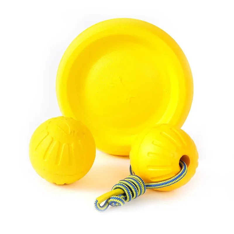 Save Big on Bulk Indestructible Rubber Dog Ball Indestructible Rubber Ball  Gnawing Pull Ring EVA Foam Pet Dog Training Chew Play Fetch Bite Toy Dog