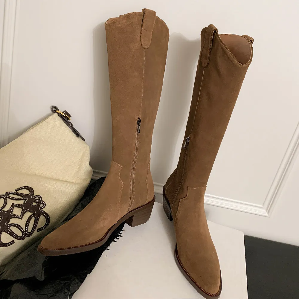 Natural Suede Leather Womens Isabel Marant Dacken Boots With Med Heel Pointed Toe Zipper Closure And Slim Fit Perfect For Autumn And Winter On Sale Now From Factory Dh911387029 Bulk 43.41