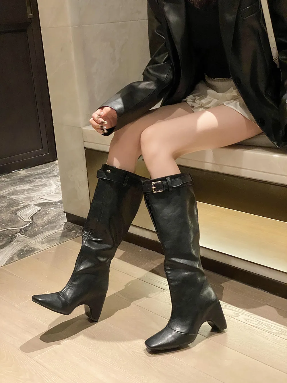 The Knee Size 14 Women's Knee High Boots YDN Women's Round