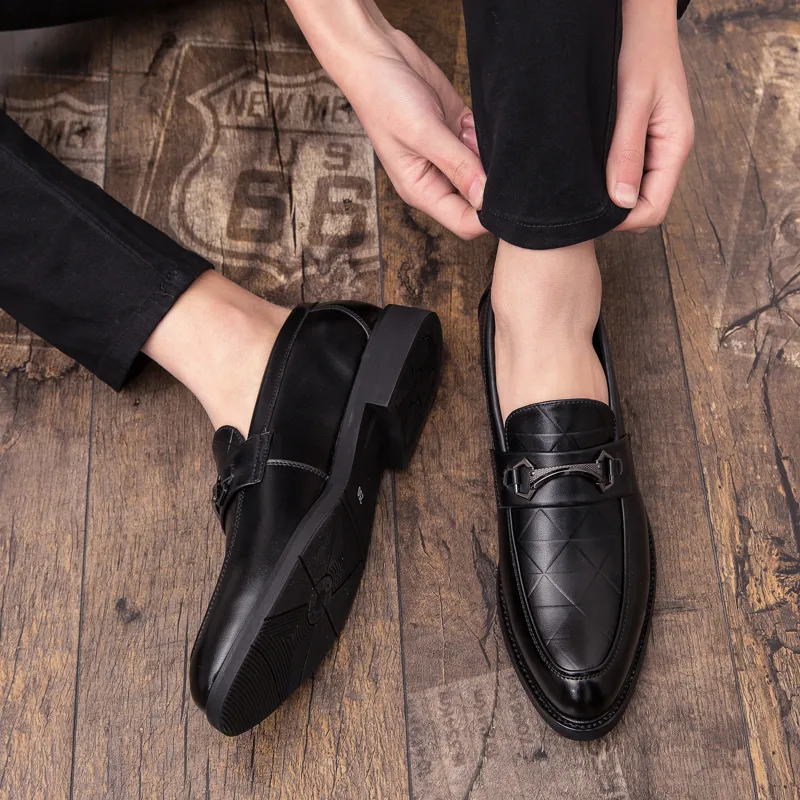Bulk Mens Business Casual Shoes Handmade Leather Loafers