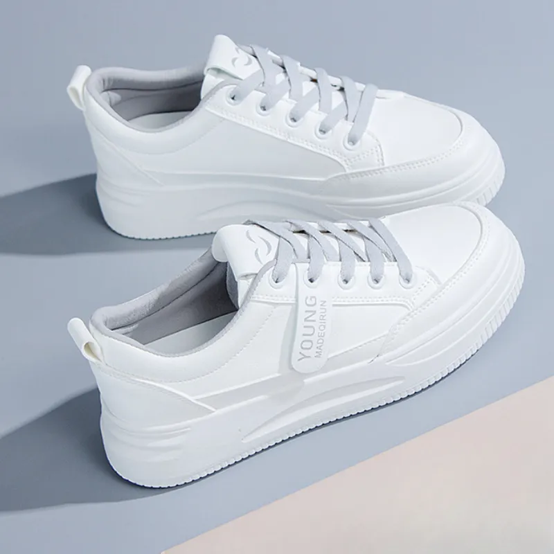 Spring Summer New Fashion Woman Comfortable Vulcanize Shoes Outdoor White  Platform Sneakers Breathable Casual Shoes Women Flats