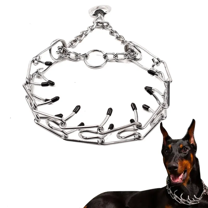 Adjustable Pinch Dog Training Collars With Spikes For French