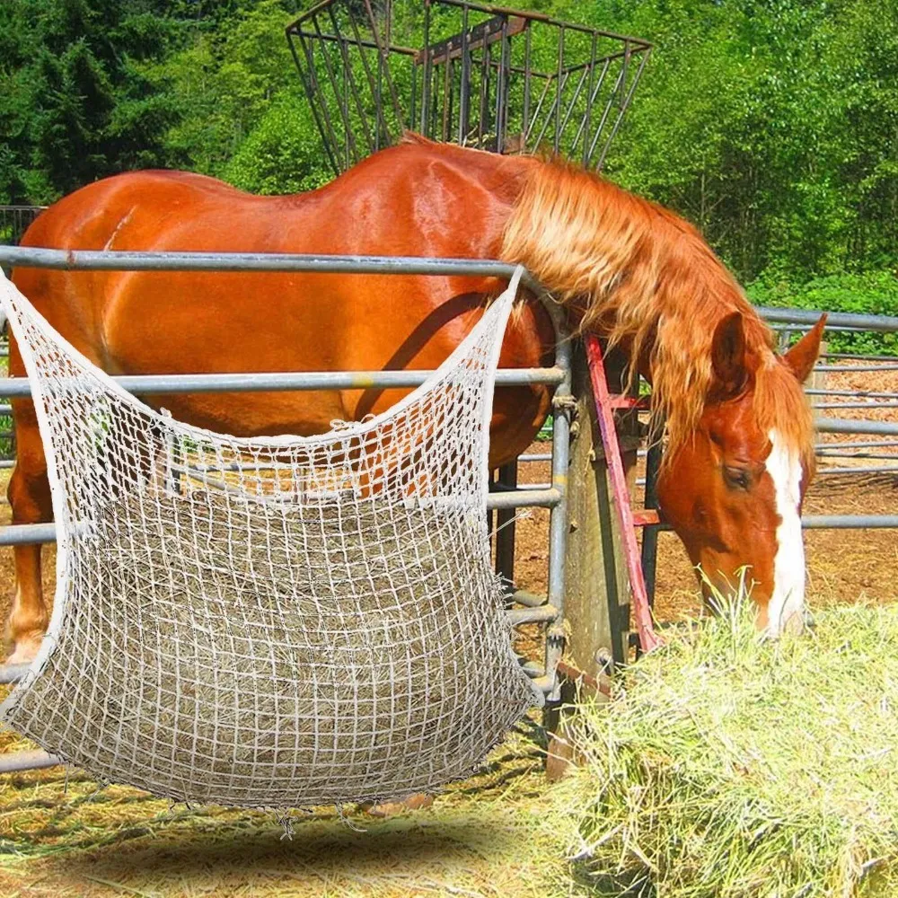 Wholesale Large Slow Feeder Hay Bag For Horses Woven Mesh Hay Net