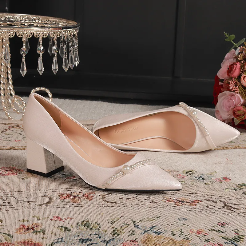 Wholesale Korean Style Womens Silk Pumps, Champagne Color... At Only $26.2  | DHgate.Com