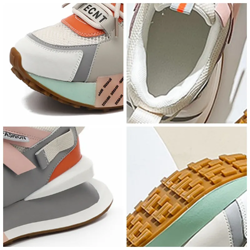 Bulk Chunky White Sneakers Lightweight Air Mesh Chunky Sneakers