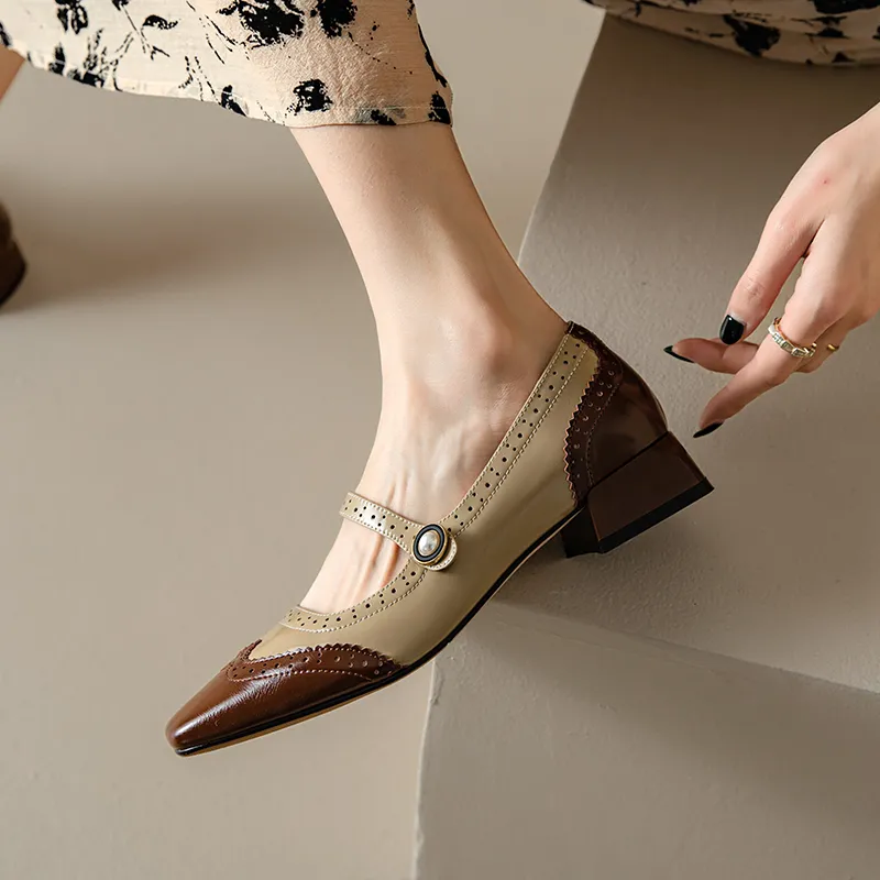 beautiful shoes 「MARYJANE」23.5 Amazon.com: Ladies Fashion Mary Jane Shoes Leather High Heel