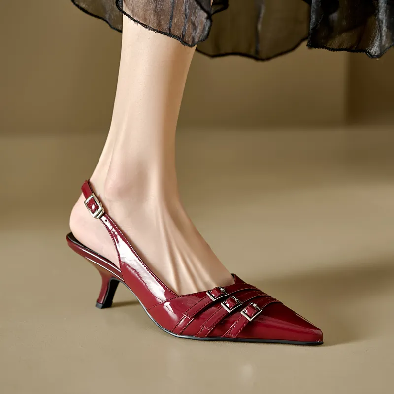 Summer Sandals 2024 Patent Leather Cover Toe Chunky Heel Gladiator Shoes for Women