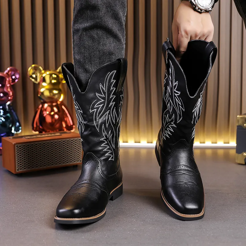 Ariat Boots Mens IUV Cowboy Boots For Men Square Toe Western Boot Durable Classic Fashionable Embroidered Pull On Slip Resistant Boots | Shoes Men's Cowboy Boots
