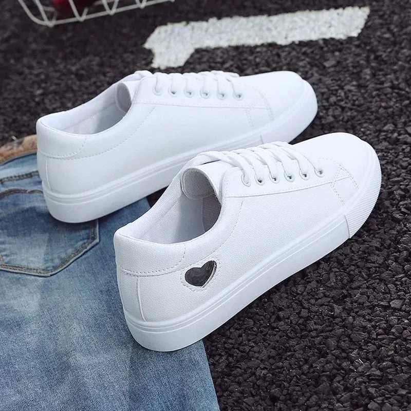 Bulk Womens White Dress Shoes Flats Elegant PU Leather Heart Accent Flats,  Breathable Casual Sneakers For Women, Lightweight For Daily Use From  Dh1102963094, $109.89 | DHgate.Com