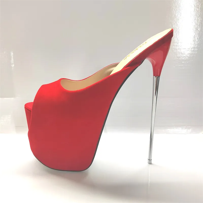Extreme High Heel Platform Sandals: Sexy Red Mules for Summer Parties  Shop Now!