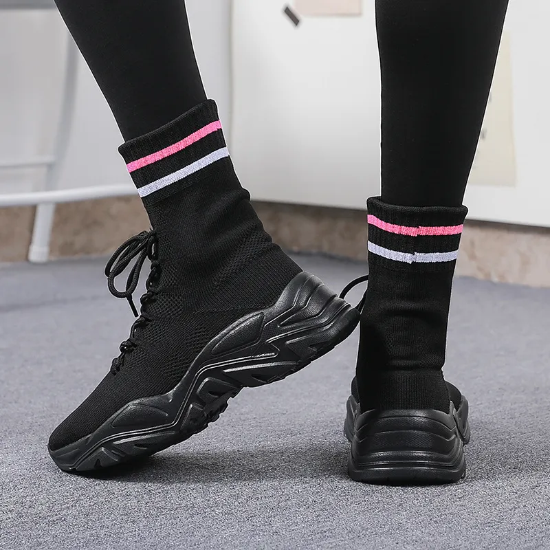 calcetín botas de tela para mujer