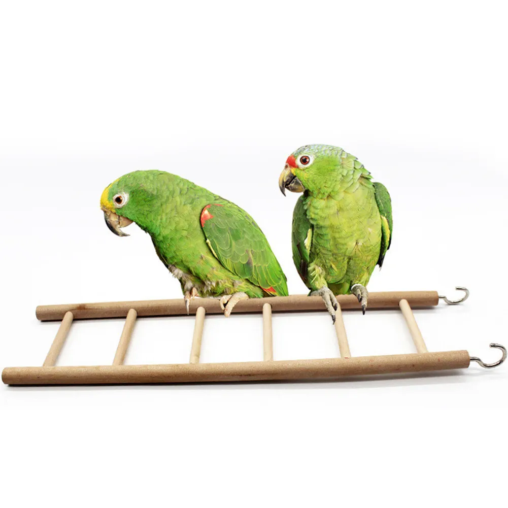 Visual Reference: Wooden Parrot Climbing Ladder Cage Chew Toy