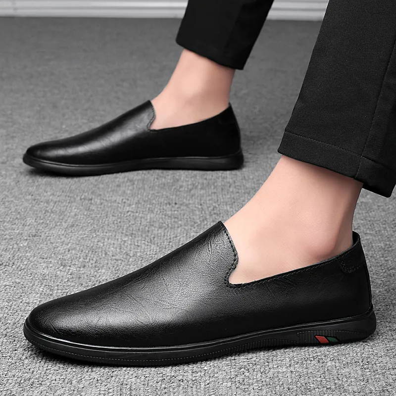Mens Casual Loafers Genuine Leather Slip-On Breathable  display picture 3