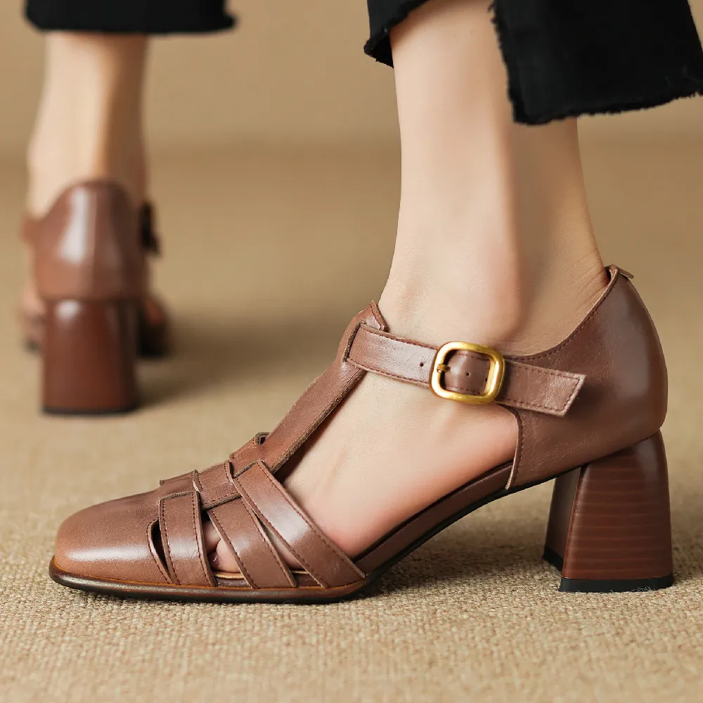 Sandales Femme Talon Sandales TressÃ©es Talon Large Sandales à