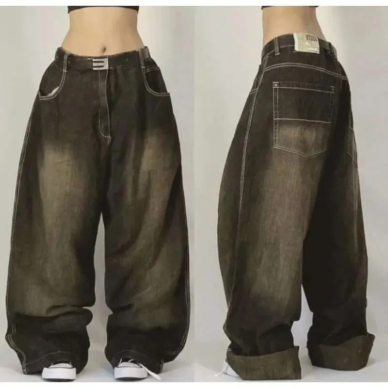DHgate.com:Blue Washed Super Printed Baggy Jeans for Women DHgate.com:Blue Washed Super Printed Baggy Jeans for Women