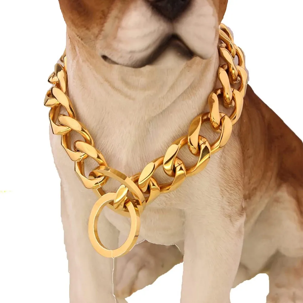Dog Gold Rope Choker Pets Empire Snake Chain For Dogs (Gold, Silver)