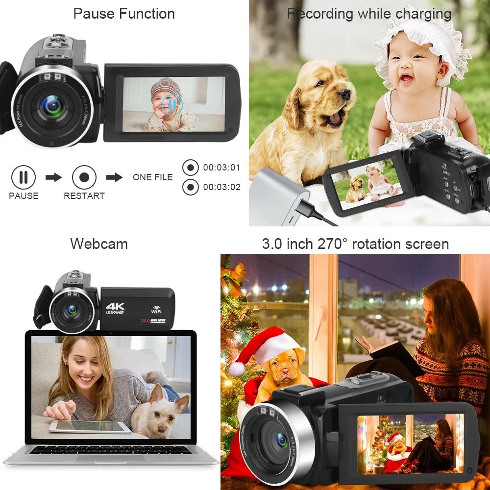 4K Video Camera 48MP Ultra HD Camcorder With 18X... From Xenergy, $61. ...