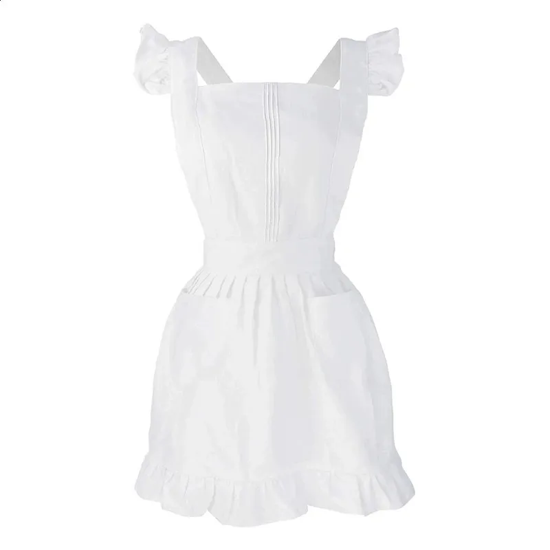 ワンピース papier Apron/white Chef Works APKDC WHT0 Bib Apron, Poly/Cotton, White - 33