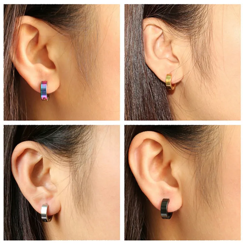 Premium Unisex Titanium Steel Surgical Steel Hoop Earrings Allergy Free Punk Style Studs For Men And Women From Coolminebeing 0.56 DHgate.Com
