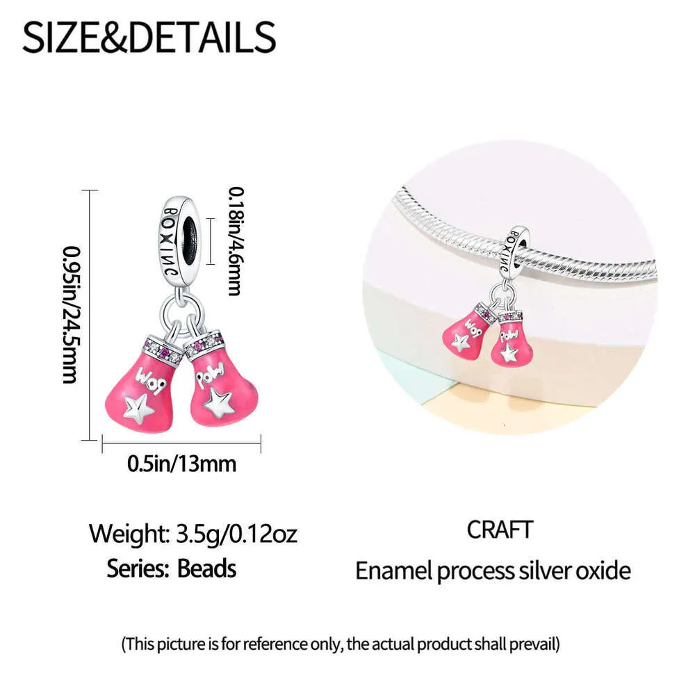 Charm pendente guanto da boxe rosa in argento sterling_voghion.com