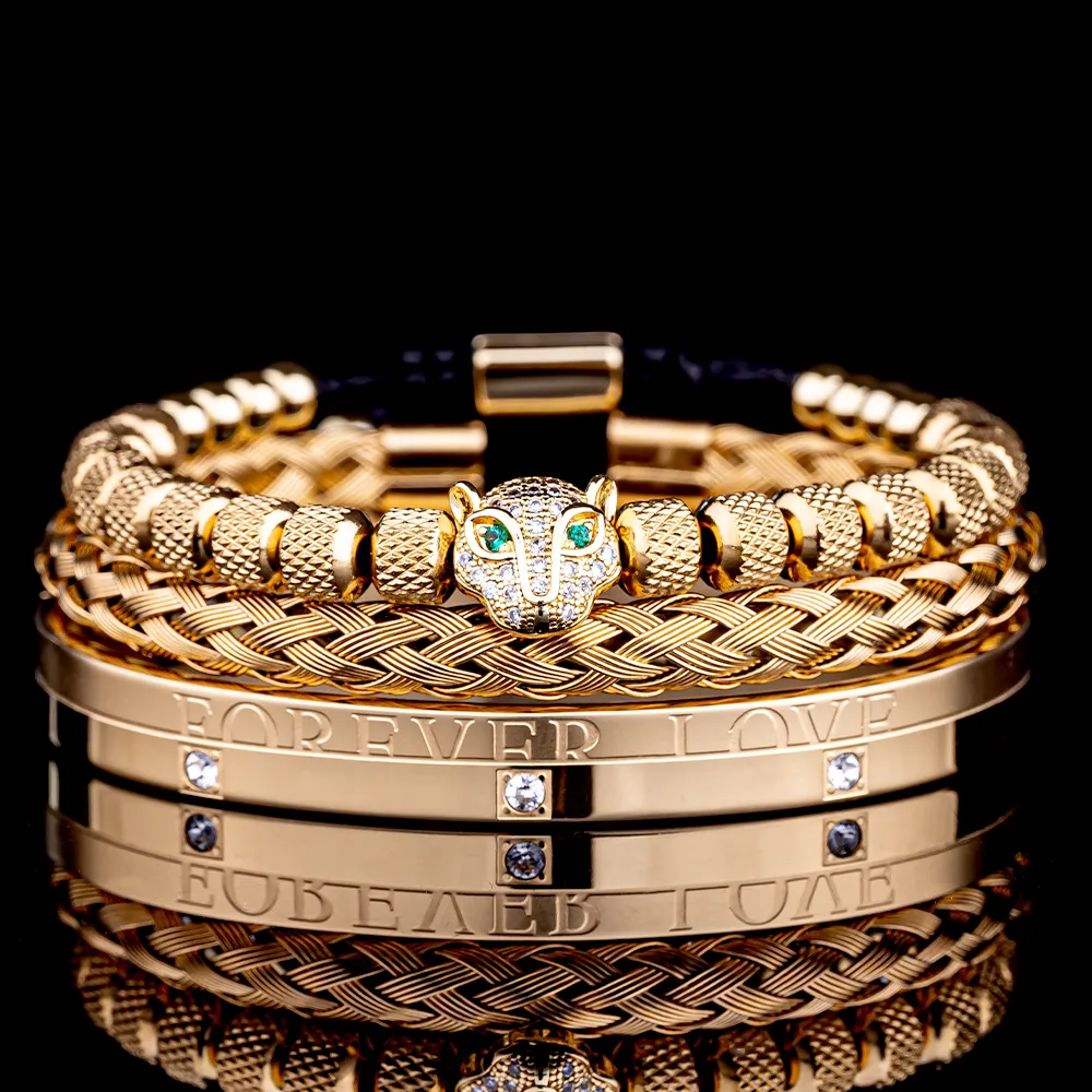 Luxury Micro Pave CZ Leopard Head Stainless Steel... From 