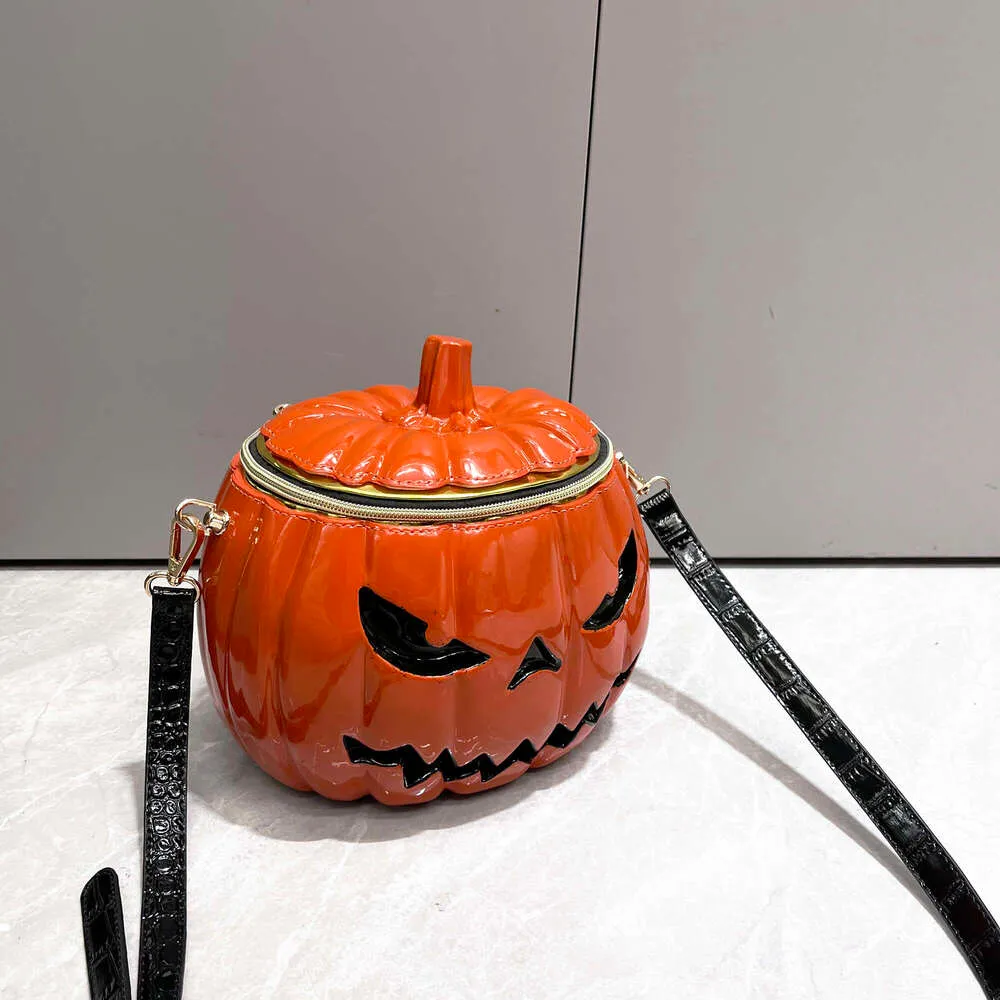 Designer Crossbody Bag Pumpkin shaped Skeleton Halloween Purse