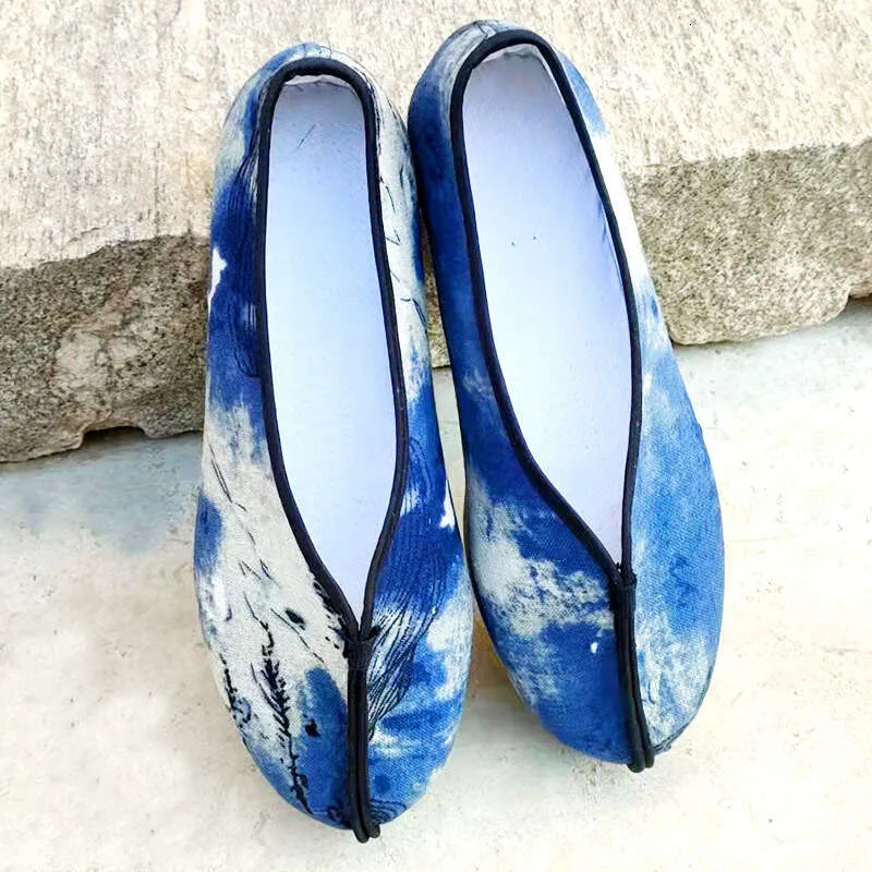 Men's Embroidered Dragon Totem Cloth Shoes Thousand Layer Sole, Ethnic  Style, Casual, Spring/Summer