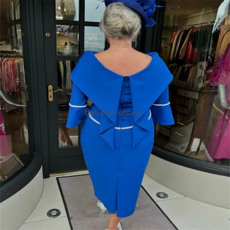 royal blue midi dress with sleeves BODYCON COLLECTION Royal Blue One Shoulder Bandage Midi Dress for Women, XL main image 1