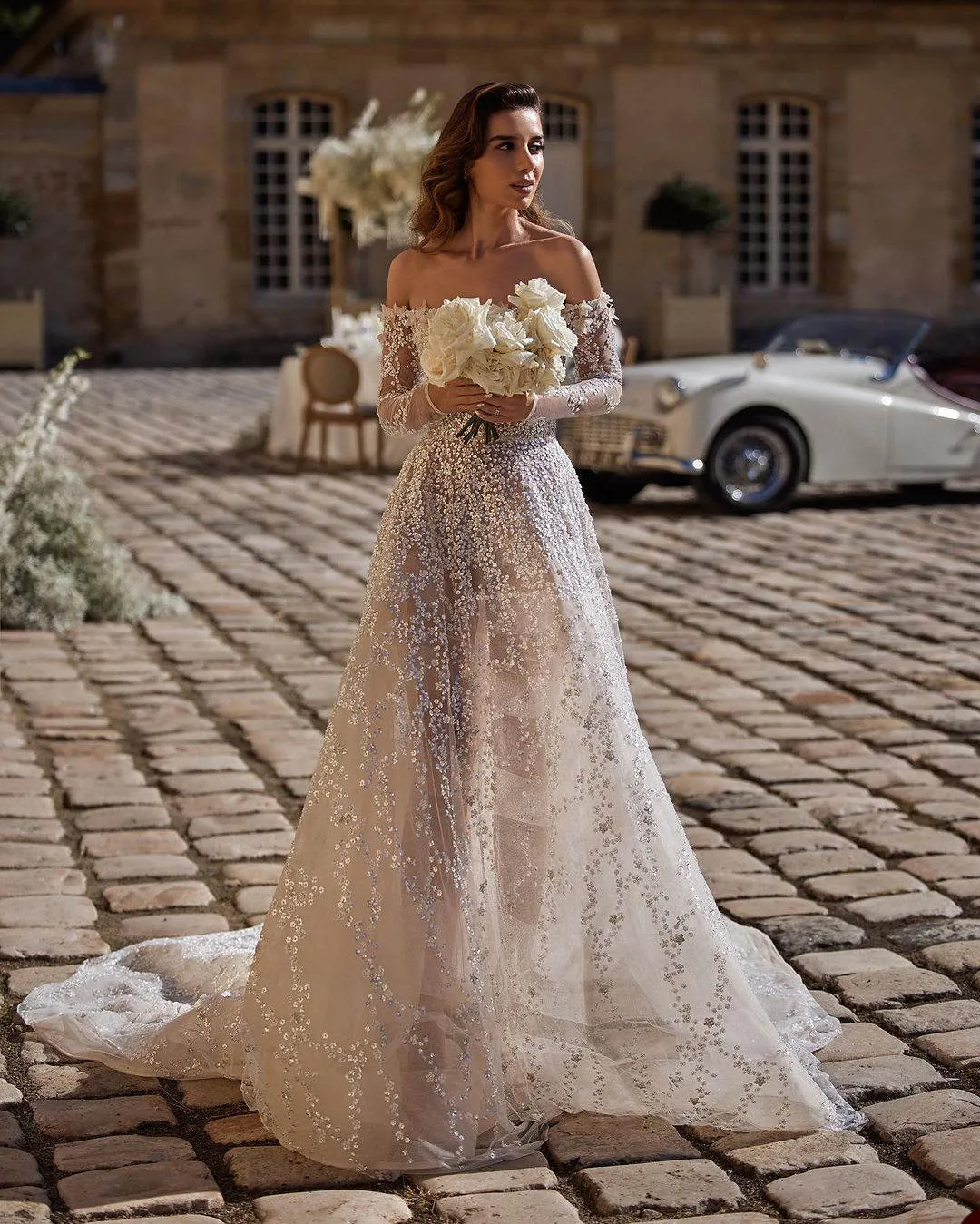 long sleeve lace wedding dress backless Lace Fitted Wedding Dress with Long Sleeves and Open Back main image 1