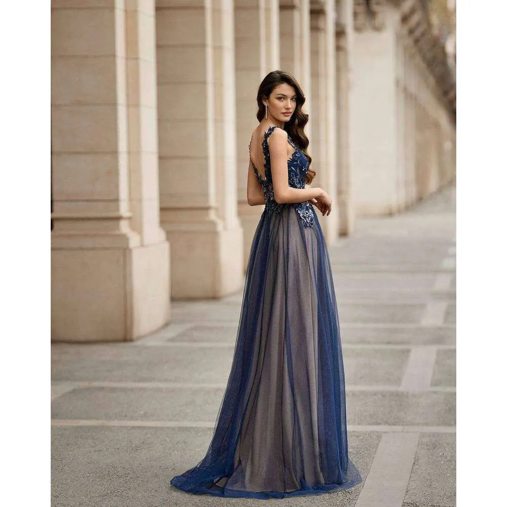 Sleeveless A-Line Evening Gown with V-Neck Halter and Sweep Train,  Polyester Fabric, Sequined Floral Appliques, Backless Hollow Design from  Dhgate Evening Dresses - price 498.63