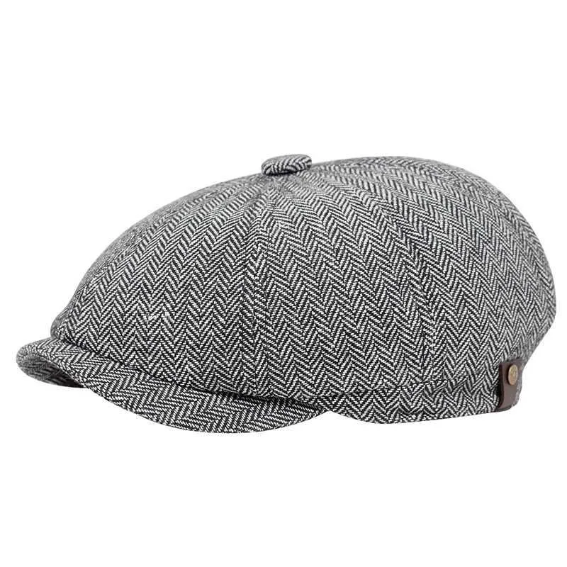 Mens Ivy Caps Newsboy Beret Caps Big Head Autumn Winter Top Grade