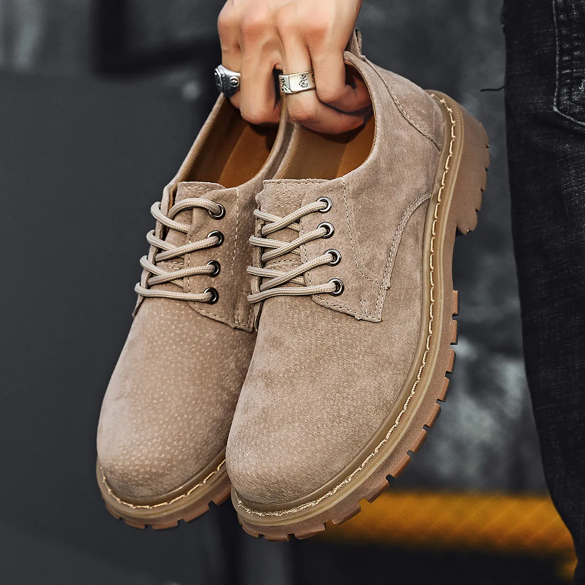 GRAVATI for Mario Men’s Beige Suede Leather Lace Up Style Loafer Oxfords Sz 10.5 Gravati Shoes products for sale | eBay main image 2