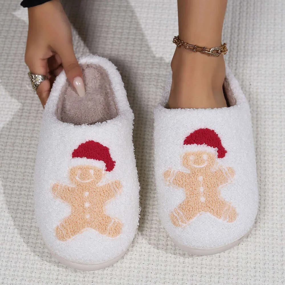 Cartoon Gingerbread Slippers: Korean Style Winter Comfort for Couples! Shop  Now!