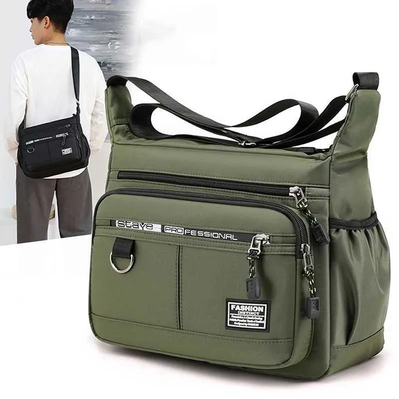 ask様S翌日発送 Waterproof Oxford Messenger black bag for Men - Crossbody