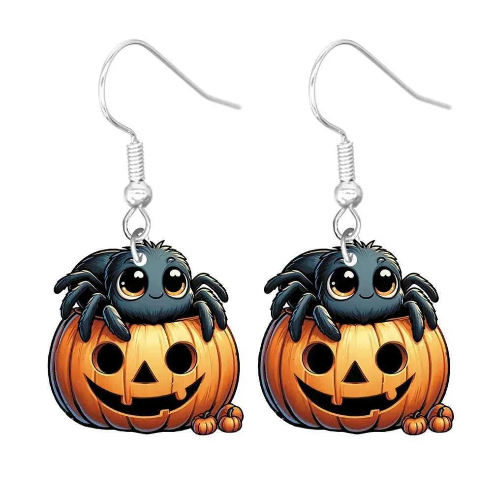 Halloween Black Cat & Pumpkin Earrings - Hypoallergenic Dangle Earrings For Women & Girls - View #10