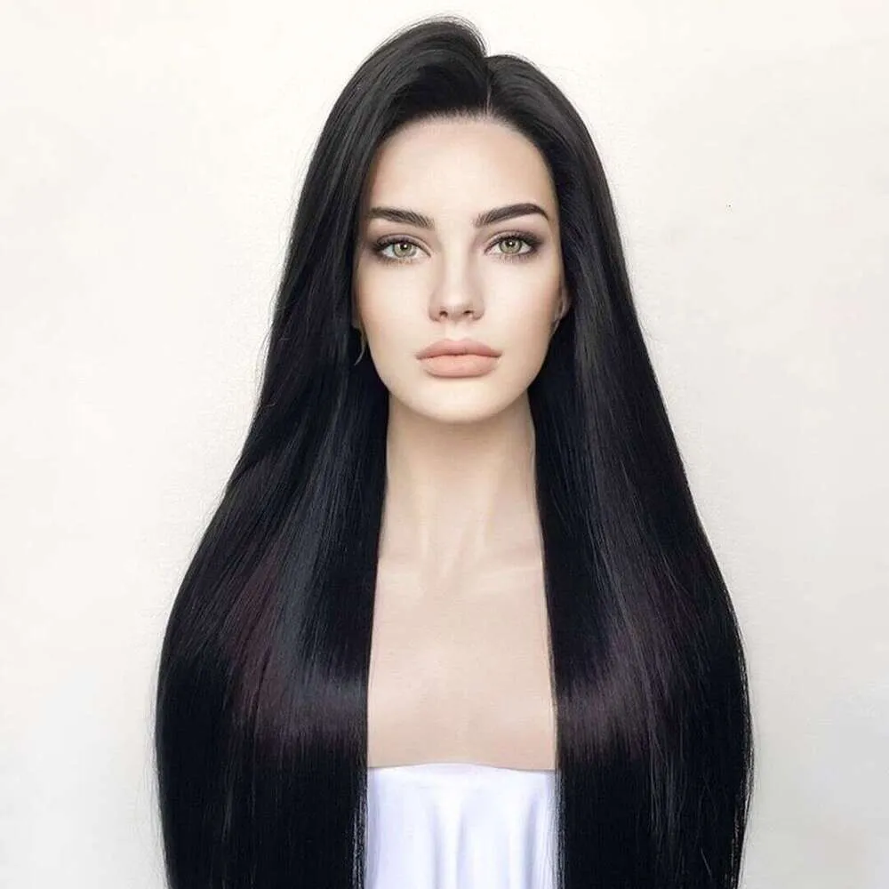 Silky Straight Jet Black Lace Front Wig: 26 Inch Glueless, Natural  Shop Now!