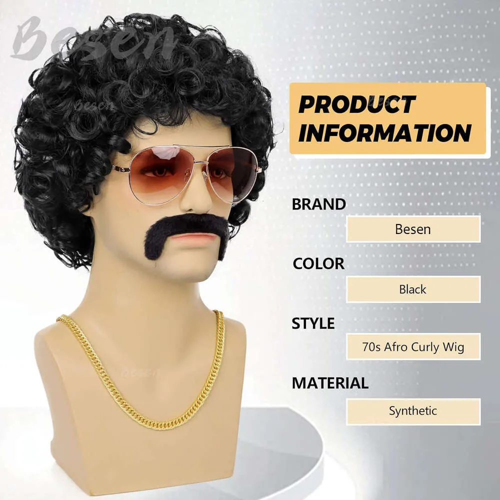 Mens Synthetic Short Afro Curly Kurt Cobain Wig For Retro Disco Outfits Parties Hippies Rocker Cosplay Halloween Costume 70s 80s Style From Green6666 28.55 DHgate.Com