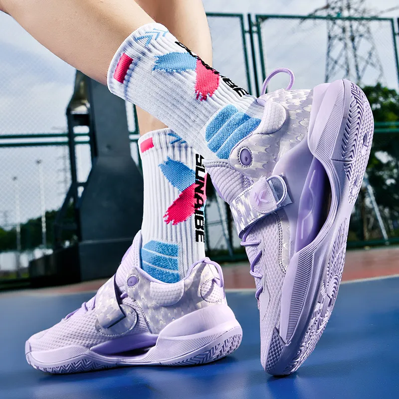 Breathable Mesh 2024 High Quality Basketball Sneakers for Men Women and Kids Sports Shoes with Cushion Sole