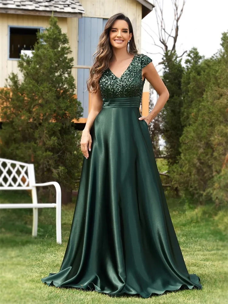 slim fit dress slacks Emerald Green Sequin Short Mini Ruffles Party Dress – Ncocon main image 0