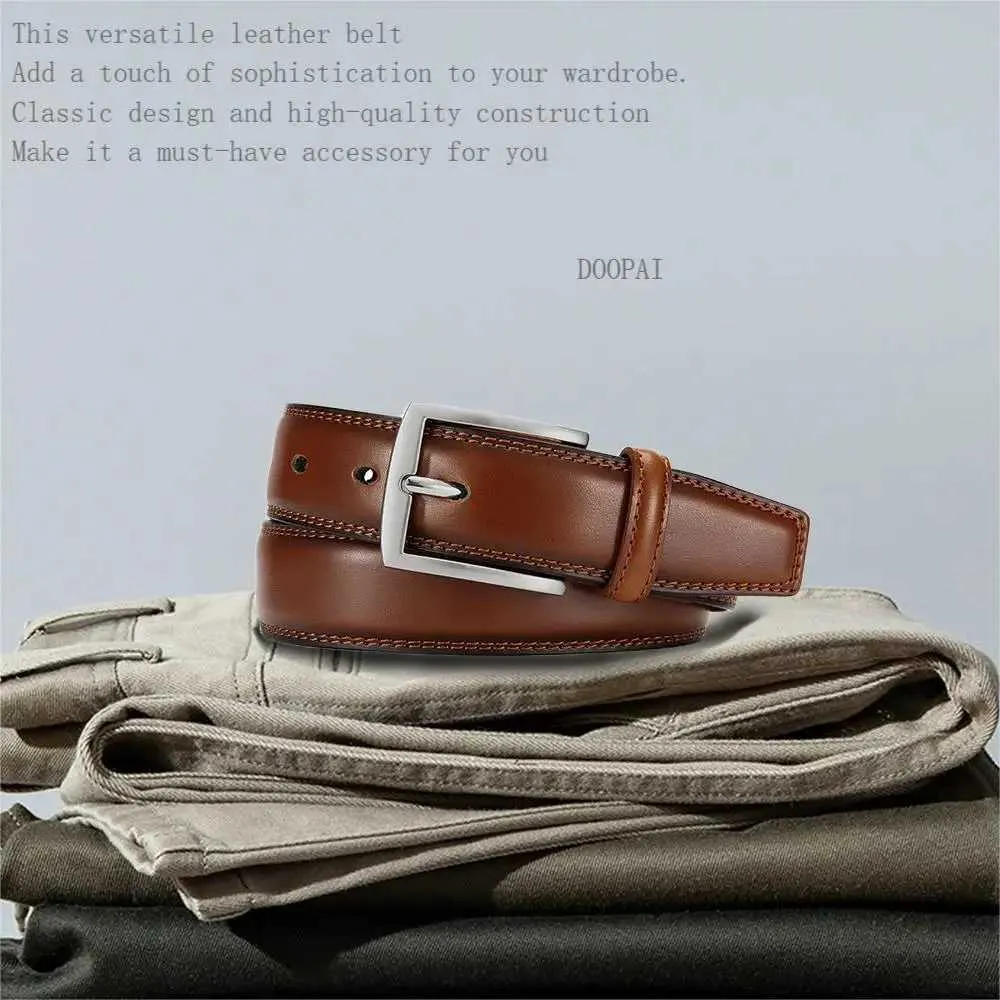 Men's Genuine Leather Dress Belt with Golden Pin Buckle Narrow Width for  Daily Outfit from Dhgate Belts - price 16.88