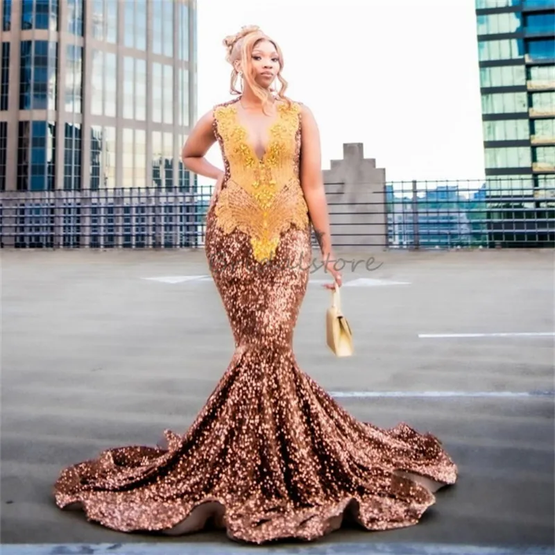 Luxury Mermaid gold sequin evening gown with Beaded Crystal Embellishments - Brown and Gold, Customizable for Formal Occasions, Proms, Birthdays, and Luxury Mermaid gold sequin evening gown with Beaded Crystal Embellishments - Brown and Gold, Customizable for Formal Occasions, Proms, Birthdays, and