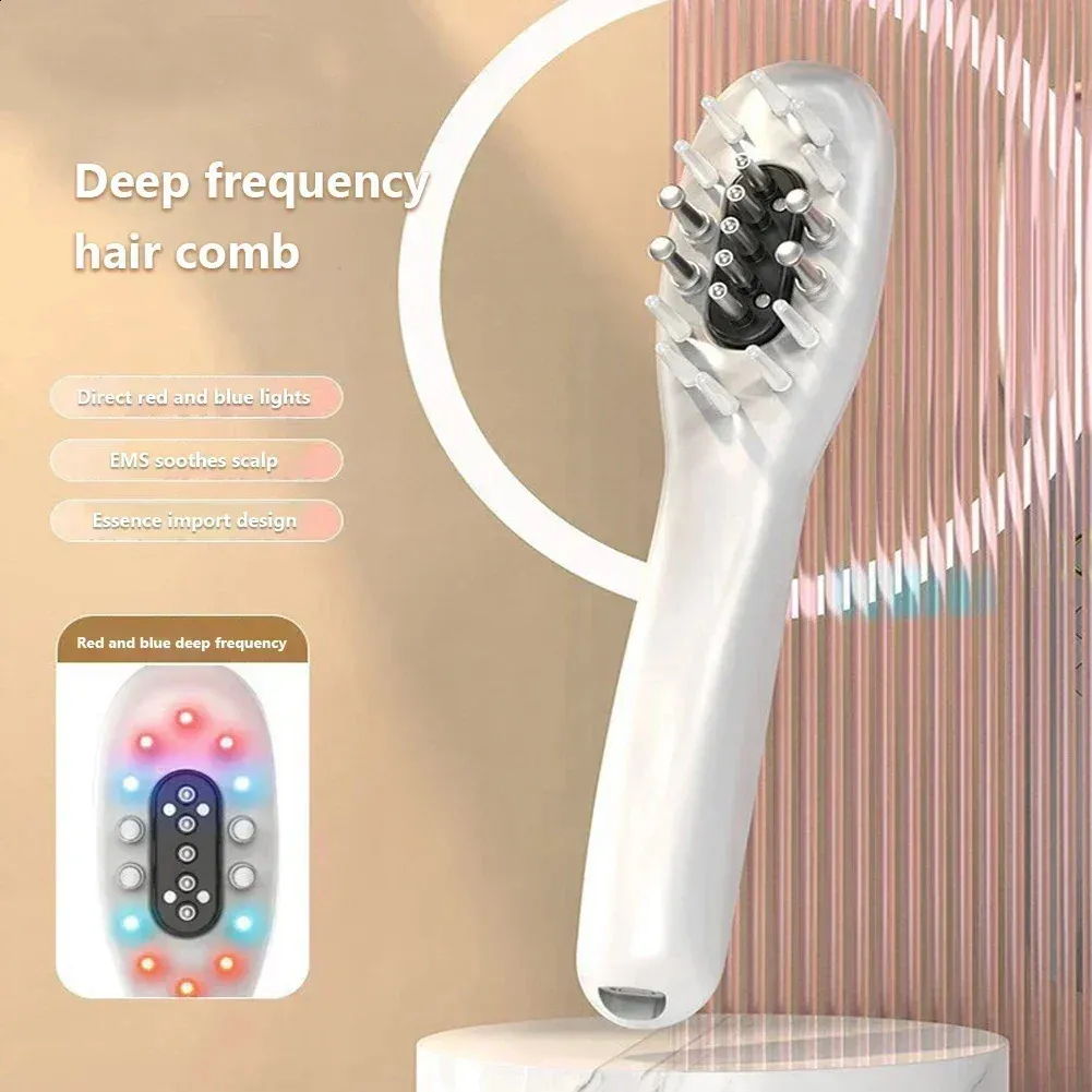 Electric hair growth comb oil applicator with red and blue vibrating head  for scalp massage and micro current stimulation from Dhgate Head Massager -  price 33.6