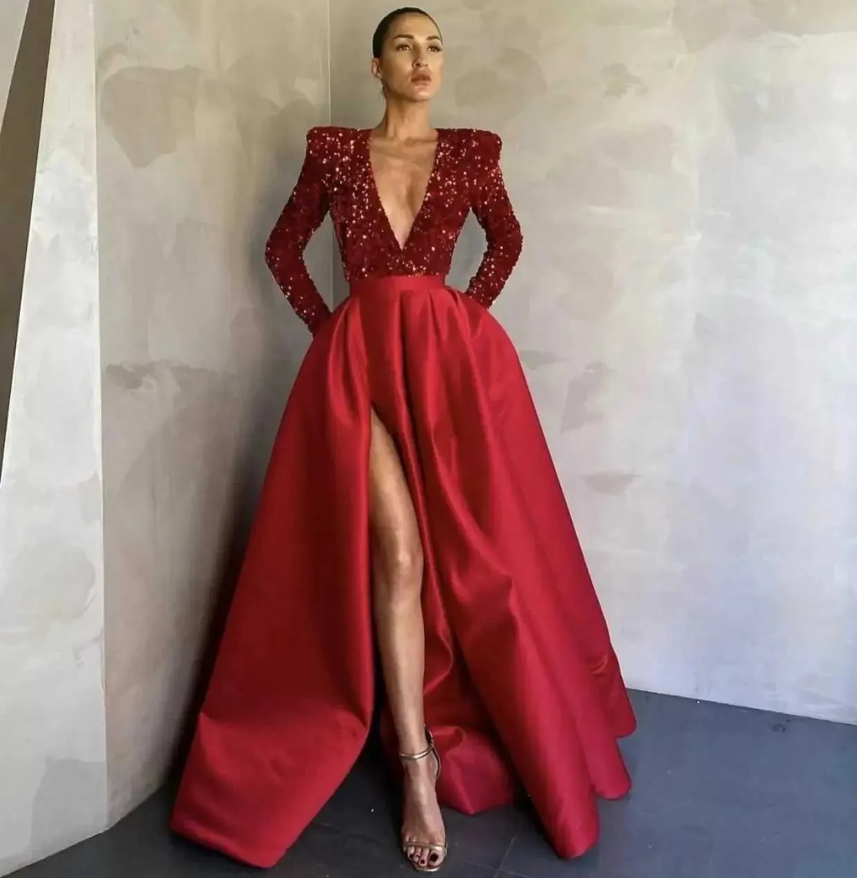 slim fit dress slacks Ready to Ship Chiffon One Shoulder Shawl Mother of Bride Dress main image 0